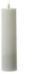 283 LED Kerze Mia Deluxe Echtwachs flackernd Wachsspiegel H: 20cm D: 5cm wei&szlig;