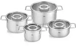 Fissler - Pure Collection - Set 4-teilig (Topf mit Glasdeckel 16 + 20 + 24 cm,