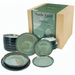 CreaTable Nordic Fjord Green Tellerset 18-tlg Steinzeug