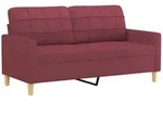 vidaXL 2-Sitzer-Sofa Weinrot 140 cm Stoff