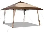 COSTWAY Faltpavillon 4x4m, Pop Up Pavillon mit Rollen, wasserdicht, UV-Schutz.