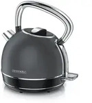 Arendo Wasserkocher mit Temperatureinstellung, 1,7 l, 2200 W, Edelstahl Retro...