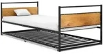 vidaXL Ausziehbett Schwarz Metall 90x200 cm