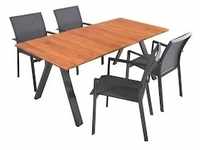 Tischgruppe DAVINA SET 05 5-tlg.Tisch 305399 4× Stapelstuhl 305396