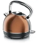 Arendo Wasserkocher mit Temperatureinstellung, 1,7 l, 2200 W, Edelstahl Retro...