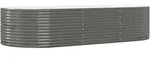 vidaXL Hochbeet Grau 291x140x68 cm Verzinkter Stahl