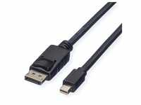 ROLINE DisplayPort Kabel, DP ST - Mini DP ST, schwarz, 5 m