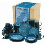 CreaTable Nordic Fjord Blue Kombiservice 30-tlg Steinzeug