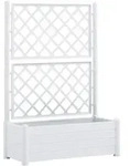 vidaXL Pflanzk&uuml;bel mit Spalier 100x43x142 cm PP Wei&szlig;