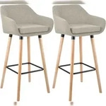 CLP 2er Set Barhocker Grant Stoff creme