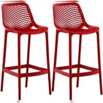 CLP 2er Set Outdoor Barhocker Air rot