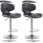 CLP 2er Set Barhocker Las Vegas Kunstleder schwarz/chrom