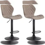 CLP 2er Set Barhocker Cork Stoff taupe/schwarz