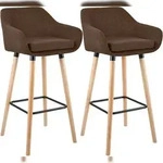 CLP 2er Set Barhocker Grant Stoff braun