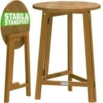 Casaria Deuba Stehtisch Bistrotisch Klappbar Akazie Holz 78x110cm
