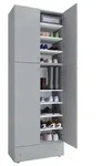 VCM LonaXXL Schuhschrank 4 T&uuml;ren 1 Schublade grau.