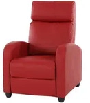 Mendler Fernsehsessel Relaxsessel Liege Sessel Denver, Kunstleder ~ rot