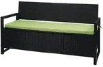 Mendler Poly-Rattan 3er Sitzbank HWC-F39, Gartenbank Truhenbank, Staufach
