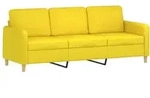 vidaXL 3-Sitzer-Sofa Hellgelb 180 cm Stoff