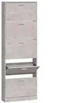 vidaXL Schuhschrank Betongrau 59x17x169 cm Holzwerkstoff