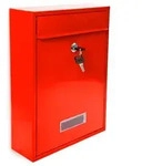 Relaxdays Design Briefkasten Metall Rot 26,5 x 35 x 8,5 cm