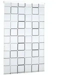 Relaxdays Duschrollo Square, wasserabweisend, Retro Badrollo Wanne u. Dusche,