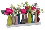 H&D Manufaktur Jinfa Handgefertigte kleine Keramik Deko Blumenvasen Set aus 10...