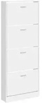 vidaXL Schuhschrank Hochglanz-Wei&szlig; 59x17x150 cm Holzwerkstoff