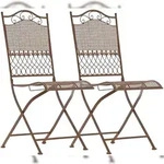 CLP 2er Set Gartenst&uuml;hle Kiran Metall HBT: 91x41x50 cm antik braun