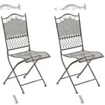 CLP 2er Set Gartenst&uuml;hle Kiran Metall HBT: 91x41x50 cm bronze