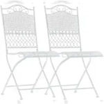 CLP 2er Set Gartenst&uuml;hle Kiran Metall HBT: 91x41x50 cm wei&szlig;