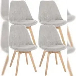 CLP 4er Set Esszimmerstuhl Linares beige/Cord