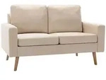 vidaXL 2-Sitzer-Sofa Creme Stoff