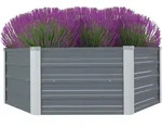 vidaXL Hochbeet 129 x 129 x 46 cm Verzinkter Stahl Grau