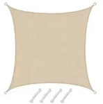 UV Sonnensegel 2x2 m HDPE Quadrat Sonnenschutz &Uuml;berdachung Garten Balkon Beige