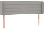 vidaXL Kopfteil mit Ohren Hellgrau 147x16x78/88 cm Stoff