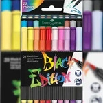 FABER-CASTELL FABER CASTELL 116452 Faserschreiberetui Black Edition - Pinselspitze,