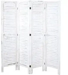 Mendler Paravent HWC-G30, Trennwand Sichtschutz Raumteiler, Shabby-Look 170x162cm ~