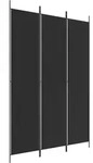 vidaXL 3-tlg. Paravent Schwarz 150x220 cm Stoff