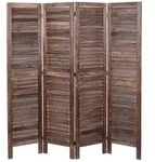 Mendler Paravent HWC-G30, Trennwand Sichtschutz Raumteiler, Shabby-Look 170x162cm ~
