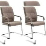 CLP 2er Set Freischwinger XXL Anubis Stoff taupe
