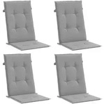 vidaXL Gartenstuhlauflagen f&uuml;r Hochlehner 4 Stk. Grau 120x50x3cm Stoff