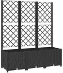vidaXL Pflanzk&uuml;bel mit Spalier Schwarz 120x40x136 cm PP