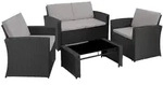 tectake Rattan Lounge Jesolo Schwarz/Grau