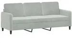 vidaXL 3-Sitzer-Sofa Hellgrau 180 cm Samt