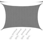 UV Sonnensegel 3x2 HDPE Rechteckig Sonnenschutz &Uuml;berdachung Garten Balkon Grau