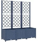 vidaXL Pflanzk&uuml;bel mit Spalier Blaugrau 120x40x136 cm PP