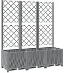 vidaXL Pflanzk&uuml;bel mit Rankgitter Hellgrau 120x40x136 cm PP