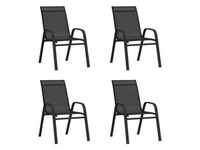 Stapelbare Gartenstühle Textilene| vidaXL : Farbe - Schwarz, Größe - 4 Stk.