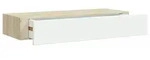 vidaXL Wandmontiertes Schubladenregal Eiche und Wei&szlig; 60 x 23,5 x 10 cm MDF